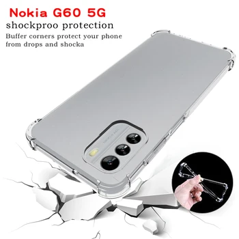 Για τη Nokia 60 5G Προστατευόμενος από τους κραδασμούς Αερόσακος Περίπτωση Διαφανής Προφυλακτήρας Για NokiaG60 Σαφές TPU Πίσω Κάλυψη για τη Nokia G60 NokiaG60 TA 1481 1479