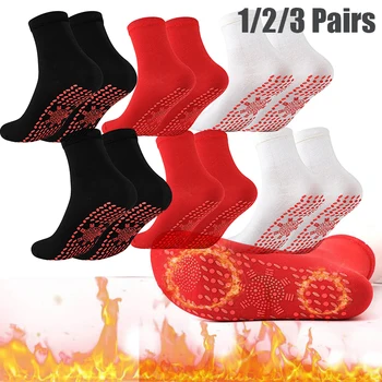 1-3Pairs αυτόνομη Θέρμανση Κάλτσες για τους Άνδρες και τις Γυναίκες τις Θερμικές Θερμαμένες Κάλτσες Ελαστικές αντιολισθητικές Κάλτσες Εξωτερική Κάλτσα του Σκι Μαγκάλι Ποδιών Κάλτσες