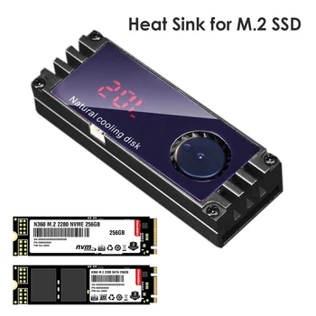 M. 2 SSD το δοχείο Ψύξης Heatsink Ψηφιακή Επίδειξη Θερμοκρασίας με Turbo Ανεμιστήρα για 2280 22110 NVMe M2 Solid State Drive Θερμικό Μαξιλάρι