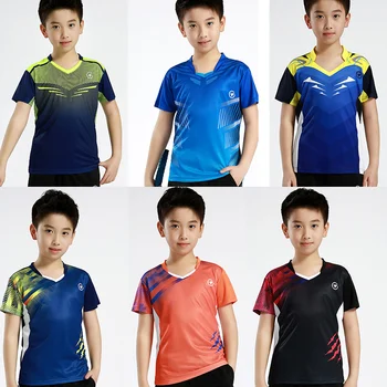 Προσαρμοσμένο όνομα λογότυπα Παιδιά Αθλήματα t shirt Μπάντμιντον πουκάμισο για τα παιδιά Αγοριών το ξηρό κατάλληλο Πινγκ Πονγκ πουκάμισα αγόρια Κορίτσια Τρέχουν τα πουκάμισα 