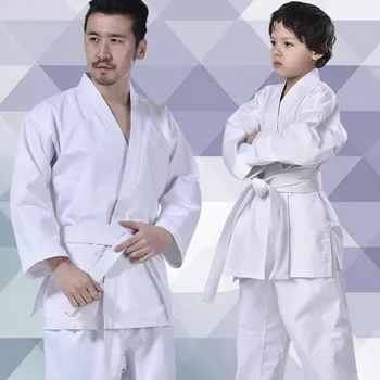 Επαγγελματική Άσπρη Στολή του Καράτε με τη Ζώνη Ζωνών Taekwondo Στολή Για Ενήλικα Παιδιά, Γυναίκες, Άνδρες του Kung Fu τα Ρούχα Γυμναστικής