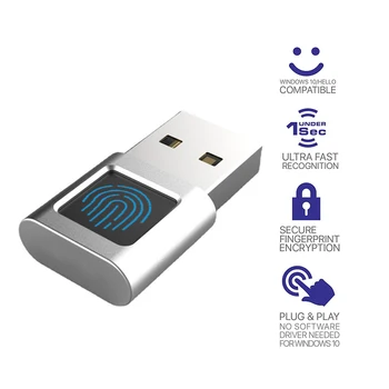 Το Υλικό Κραμάτων ψευδάργυρου Αναγνώστης δακτυλικών Αποτυπωμάτων USB Μονάδα της Συσκευής Για τα Windows 10 Εμπρός 11 Βιομετρικών στοιχείων Κλειδί Ασφαλείας