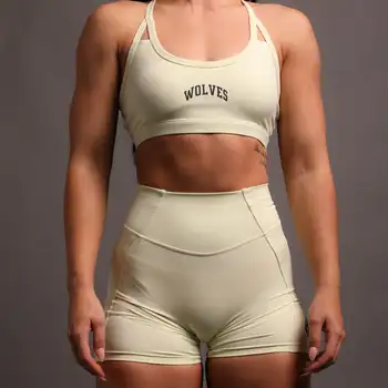 Darc Γυναίκες Νέες Στολές Αθλητισμού Λύκοι Σουτιέν Darksport Γυμναστικής Σορτς Push Up Tank Top Fashion Σταυρός Γιόγκας Γυναικών Ελαστική Σύνολο