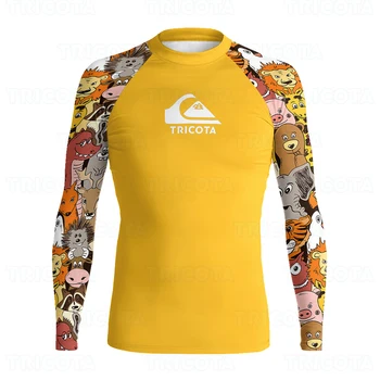 TRICOTA Surfing Πουκάμισα για Άνδρες Επαγγελματική Μακρύ Μανίκι Surf T-Shirts Παραλία Φρουρά Εξάνθημα UV Προστασία Μαγιό UPF+50 Καταδύσεις Ρούχα