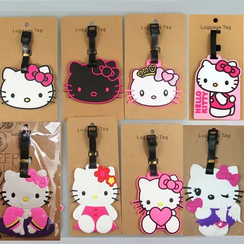 Sanrio Hello Kitty Αξεσουάρ Ταξιδιού Ετικέττα Αποσκευών Silica Gel Βαλίτσα ID για Διευθύνσεις και Κάτοχος της Κάρτας Αποσκευών, Επιβίβαση Tag Φορητό Ετικέτα