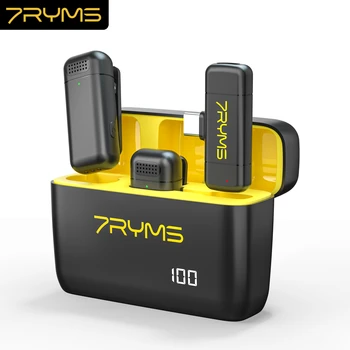 7RYMS Rimo S1 Ασύρματο Μικρόφωνο Πέτου Σύστημα Ήχου, Βίντεο Εγγραφής Φωνής Mic για το iPhone Ή Android Κινητό Τηλέφωνο, το Lap-top PC
