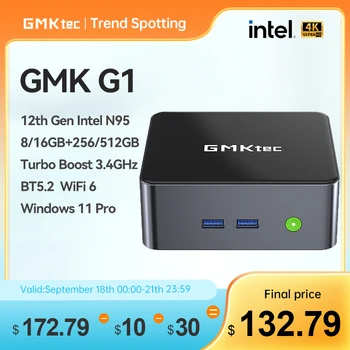 GMKtec G1 Mini Pc Windows Pro 11 Alder Λίμνη N95 Intel 12ο DDR4 8GB 256GB 16GB 512GB BT5.2 WiFi 6 Υπολογιστής Γραφείου Μίνι Pc Δουλειά