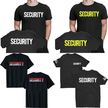 Ασφάλεια T-Shirt, Εμπρός Πίσω Εκτύπωσης Των Ατόμων Τεε Προσωπικό Εκδήλωση Στολή Αρσενικό Λειτουργεί Ρούχα Ολόσωμη Κοντό Μανίκι Μπλούζες Γραφικό Γράμμα Τ Επάνω