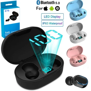 Ασύρματα Ακουστικά Bluetooth-compatibleV 5.0 Ασύρματα Ακουστικά Στο Αυτί Αθλητικά Ακουστικά E7S TWS Handsfree Ακουστικά Για το Κινητό Τηλέφωνο