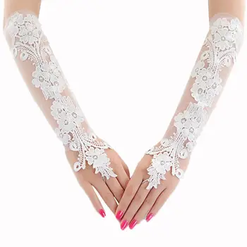 Κομψό Γλυκό Floral Κεντητικής Δαντελλών Μακριά Γάντια Fingerless Καθαρή Πλέγμα Γάμου Νυφικό Χορό Γάντια,για τις Γυναίκες/τα Κορίτσια Κόμμα του Γάμου