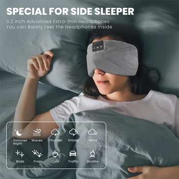5.2 Κάσκα Bluetooth Μάσκα Ύπνου 24 Λευκό Θόρυβο που Σκιάζει το Φως Πάγο Αίσθηση Ultra-thin Επένδυσης Μάσκα Ύπνου Μείωση Θορύβου