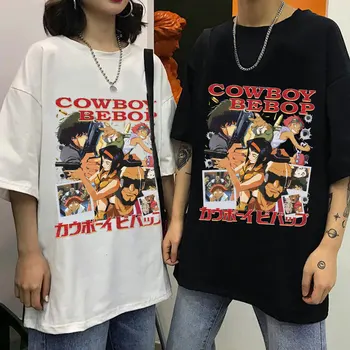 Δροσερό Cowboy Bebop T Πουκάμισα για Άνδρες με Κοντό Μανίκι Περιστασιακή Anime Χώρο Ακίδα Ιαπωνικό Manga Jet Φαίη Tshirt Ο-λαιμών Βαμβακιού Τεε Κορυφές Εμπόρευμα