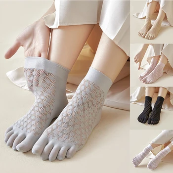 Καλοκαίρι Λεπτό Πέντε Κάλτσες Δάχτυλων θερινές Λεπτές Γυναίκες είναι 5 Δάχτυλων Δαντελλών Κάλτσες Με τα Χωριστά Toe Μαλακό Αναπνεύσιμο Στερεό Χρώμα Κάλτσες