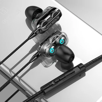 Ενσύρματα Ακουστικά Ακουστικά υψηλής Πιστότητας Στερεοφωνικό συγκρότημα 3.5 mm Μείωση Θορύβου Ακουστικά Αθλητικά Ακουστικά με Mic για το Xiaomi Huawei Samsung iPhone