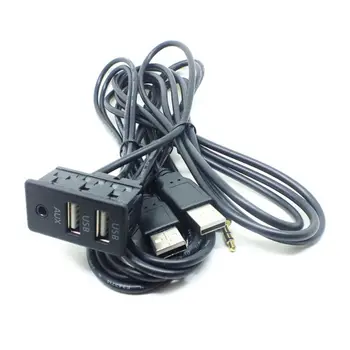 1.5 M Εξόρμησης Αυτοκινήτων Εκροή Τοποθετεί AUX Θύρα USB Panel Αυτόματη Βάρκα Διπλό Καλώδιο Επέκτασης USB Προσαρμοστής για τη toyota