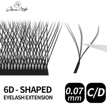 GLAMLASH Δύο Άκρες Μορφής W Βλεφαρίδες Επέκταση 6D Premade Ένταση του Ανεμιστήρα Ψεύτικο Eyelashes παρέχει το Φυσικό Ψεύτικες Βλεφαρίδες Επέκταση