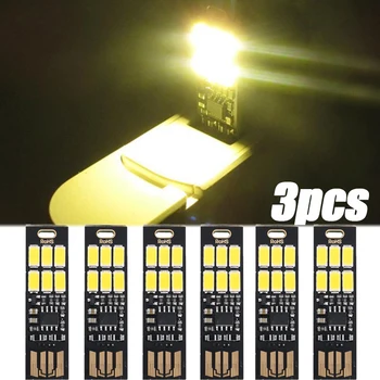 3pcs Αισθητήρα Αφής USB με το Φως των ΟΔΗΓΉΣΕΩΝ Φορητό Μίνι 5V Dimmable Φως Νύχτας για την Τράπεζα Δύναμης Lap-top Υπολογιστών PC Βιβλίο Ανάγνωσης Επιτραπέζιων Λαμπτήρων