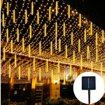Ηλιακό String Φώτα Νεράιδα 30/50cm 8 Σωλήνας Ντους Μετεωριτών των Οδηγήσεων Αδιάβροχη Υπαίθρια διακοσμητική Γιρλάντα Ηλιακός Λαμπτήρας των Χριστουγέννων για τη Διακόσμηση Κήπων