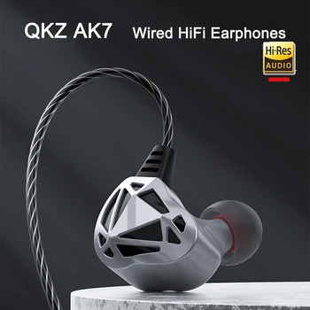 QKZ AK7 υψηλής Πιστότητας Ακουστικό με Mic, Bass Στερεοφωνικά συνδεμένα με καλώδιο Ακουστικά Χαλκού Οδηγός Δυναμική Μουσική Monitor Ακουστικά In-Ear Θορύβου