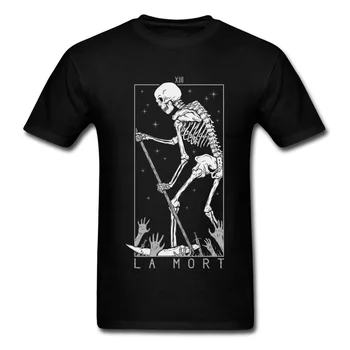 Ο θάνατος Κρανίο T Shirt Σκελετό Χάρος T-shirt Men Μαύρα Μπλουζάκια με Κοντό Μανίκι Ρούχα το Καλοκαίρι Hip Hop Κορυφές Γοτθική γράμματα τ Συνήθειας