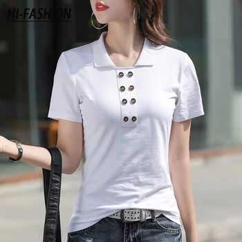 Γεια-ΓΕΙΑ-Γυναικών ΜΌΔΑΣ Γραφείο Πέτου T-Shirt κορέας Καλοκαίρι Κοντό Μανίκι Tshirt Άνοιξη Casual Κυρία Κορυφές Tee Γυναικεία Ρούχα