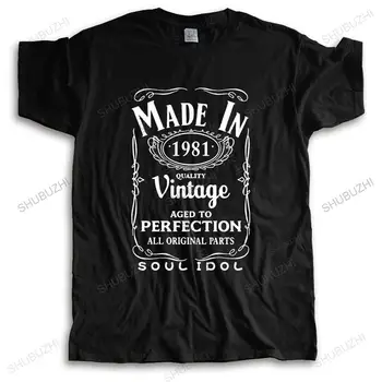 Vintage 1981 40 Ετών T Shirt Ανδρών Βαμβάκι Κοντό Μανίκι T-shirt, Tshirt Camiseta Ρούχα Αστεία Νέο 40α Γενέθλια ευρώ μέγεθος