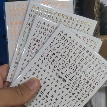 3D Αριθμούς αγγλικό Αλφάβητο αυτοκόλλητες Ετικέττες Τέχνης Καρφιών DIY Μανικιούρ Αυτοκόλλητη Επιστολή Decal Χρυσό Ασημένιο Πολύχρωμο Λέξη Ρυθμιστικό Καρφί Τέχνης Διακόσμηση