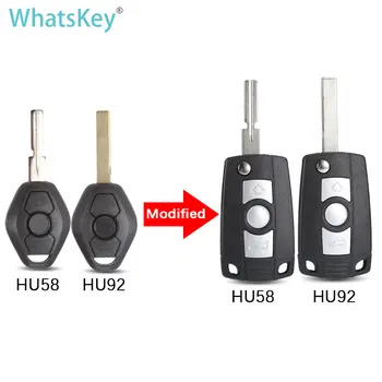 WhatsKey 3 Κουμπιά Τροποποιημένο Μακρινό Κτύπημα η Βασική Shell Για τη BMW E36 E38 E39 E46 E83 E53 Z3 Z4 X3 X5 325i 3 5 7 Σειρές HU92/HU58 Λεπίδα