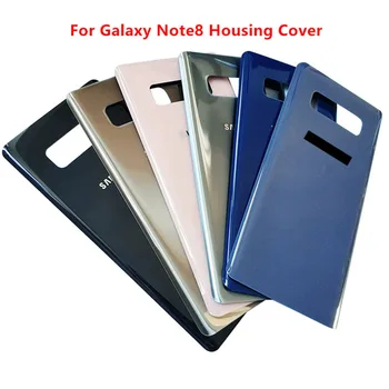 Note8 Μπαταριών πίσω Κάλυψης Για το Samsung Galaxy Note 8 Κατοικία Γυαλιού Κάλυψη Πόρτα Πίσω Μέρη Αντικατάστασης Επιτροπής Με τη Συγκολλητική αυτοκόλλητη ετικέττα