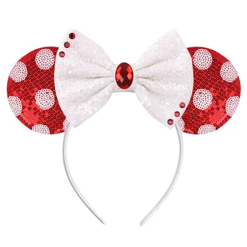 Το 2023 Νέα Minnie Mouse Αυτιά Headband Chic Party Διακόσμηση Στρας Πουά Disney Κορδέλα DIY Παιδιά Αξεσουάρ για τα Μαλλιά