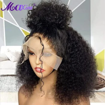 Η μαξίν Afro Kinky Σγουρός Lace Μέτωπο Περούκα Ανθρώπινα Μαλλιά Kinky Σγουρό Περούκα Ανθρώπινα Μαλλιά Βραζιλίας 13x4 Δαντέλα Μπροστά Περούκες HD Δαντέλα Μπροστά Περούκες