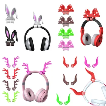 1Pair Κέρατα/κόρνες/bow-knot /κουνέλι αυτιά Ακουστικά Διακόσμηση για Gaming Ακουστικά Συνημμένο Στερεοφωνικά Ακουστικά Αξεσουάρ