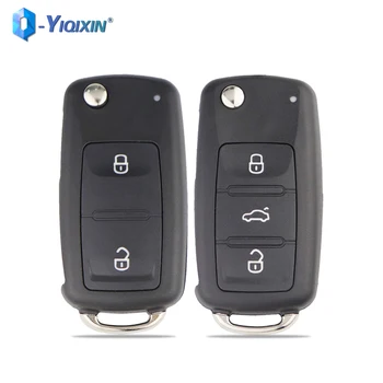 YIQIXIN 2/3 Κουμπιά Flip Κλειδί Κέλυφος Αντικατάστασης Για το Volkswagen VW Jetta Golf Passat Beetle Skoda Polo Seat Toledo Μπόρα Με το Φως