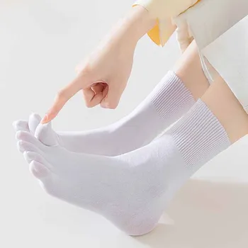Βελούδο Πέντε Κάλτσες Δάχτυλων Καλοκαίρι Λεπτό Βαμβακερό Στερεό Χρώμα Αναπνεύσιμος Απορροφητικές Κάλτσες Toe Φθινοπώρου Άνοιξης Γυναίκες Κάλτσες Για Τα Κορίτσια Δώρο Sox