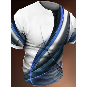 3D Εκτύπωση T Shirt Για τους Άνδρες Ριγέ Μοτίβο Πουλόβερ Περιστασιακό Κοντό Μανίκι Καλοκαίρι O-Λαιμός Τζέρσεϋ Αρσενικό Μεγάλου μεγέθους Αναπνέει Ρούχα