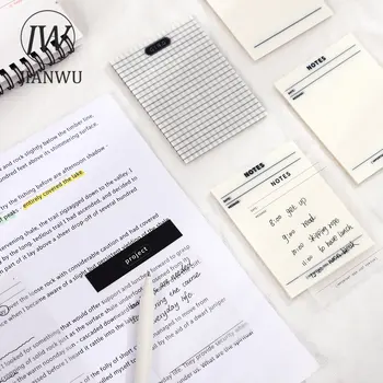 JIANWU 50 Φύλλα διαφανή keynote κολλώδη σημείωση Πλέγμα προγραμματισμού βιβλίο kawaii το σημειωματάριο (notepad) PET Σχολικά είδη