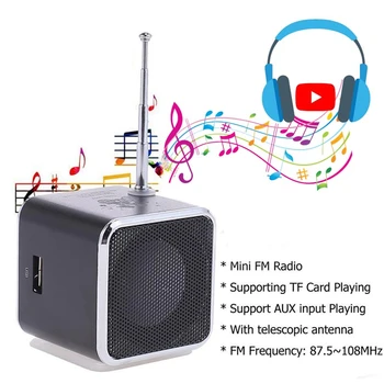 Φορητό Κράμα Αργιλίου USB Μίνι υψηλής ΠΙΣΤΌΤΗΤΑΣ Στερεοφωνικό Έξοχες Πέρκες Ομιλητών Μεγάφωνων Μουσική MP3/4, FM Ραδιο Δέκτης Καρτών Μικροϋπολογιστών TF Υποστήριξης